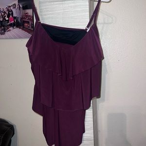 Aqua green tiered  tankini top